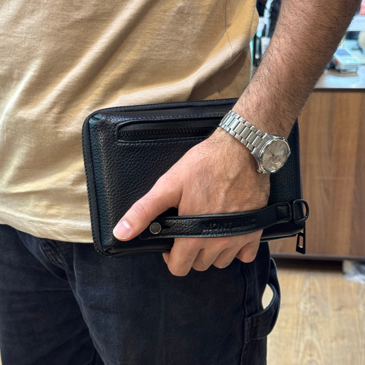 کیف مردانه مارک Mont blanc مدل دستی جنس چرم مصنوعی شرانگ خارجی