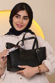 کیف زنانه دوخانه طرح مارک جنس چرم مصنوعی