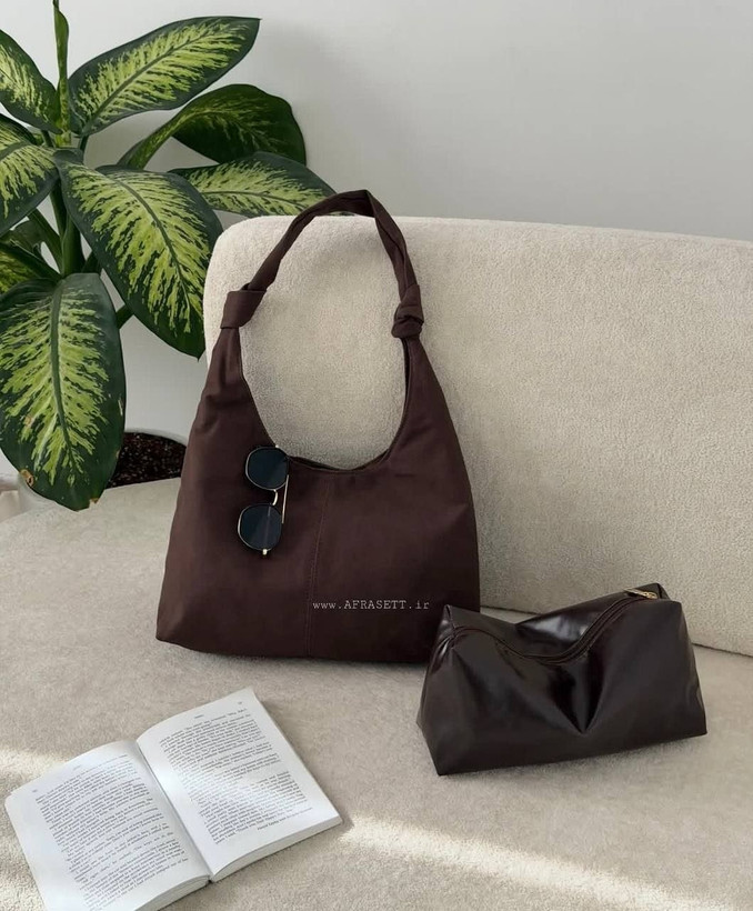 کیف زنانه دستی و دوشی جنس پارچه کتان کج راه