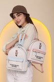 کوله پشتی دخترانه تدی جنس پارچه کنفی