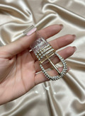 کمربند زنانه شیشه ای سگک نگین دار عرض ۲.۵ سانت جنس ژله ای صخیم