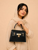 کیف زنانه دستی و دوشی Hermes سنگی جنس چرم مصنوعی ورنی خارجی