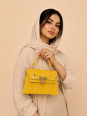 کیف زنانه دستی و دوشی Hermes سنگی جنس چرم مصنوعی ورنی خارجی