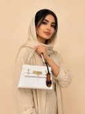 کیف زنانه دستی و دوشی Hermes سنگی جنس چرم مصنوعی ورنی خارجی