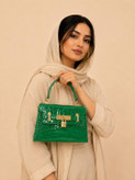 کیف زنانه دستی و دوشی Hermes سنگی جنس چرم مصنوعی ورنی خارجی