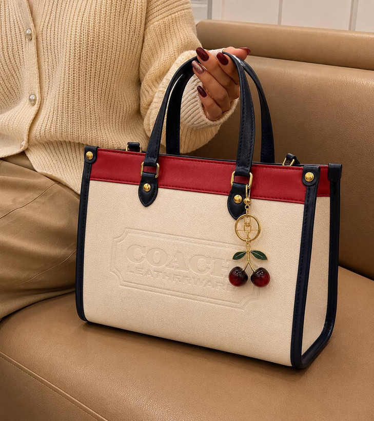 کیف زنانه مارک coach دستی و دوشی جنس چرم مصنوعی خارجی