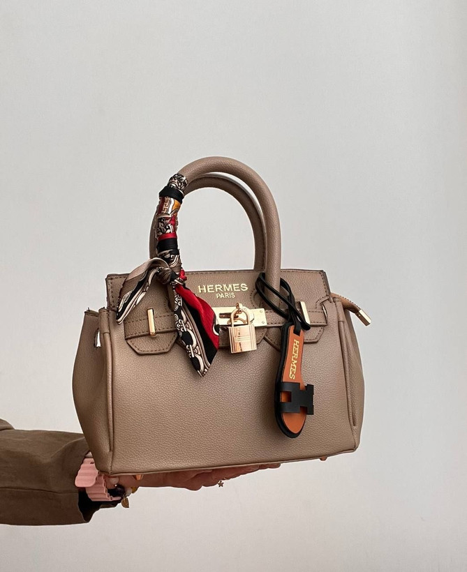کیف دخترانه Hermes شالدار جنس چرم مصنوعی شرانگ خارجی درجه ۱