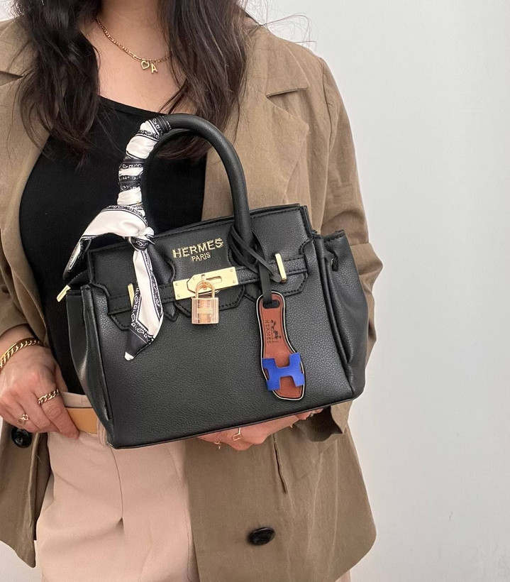 کیف دخترانه Hermes شالدار جنس چرم مصنوعی شرانگ خارجی درجه ۱