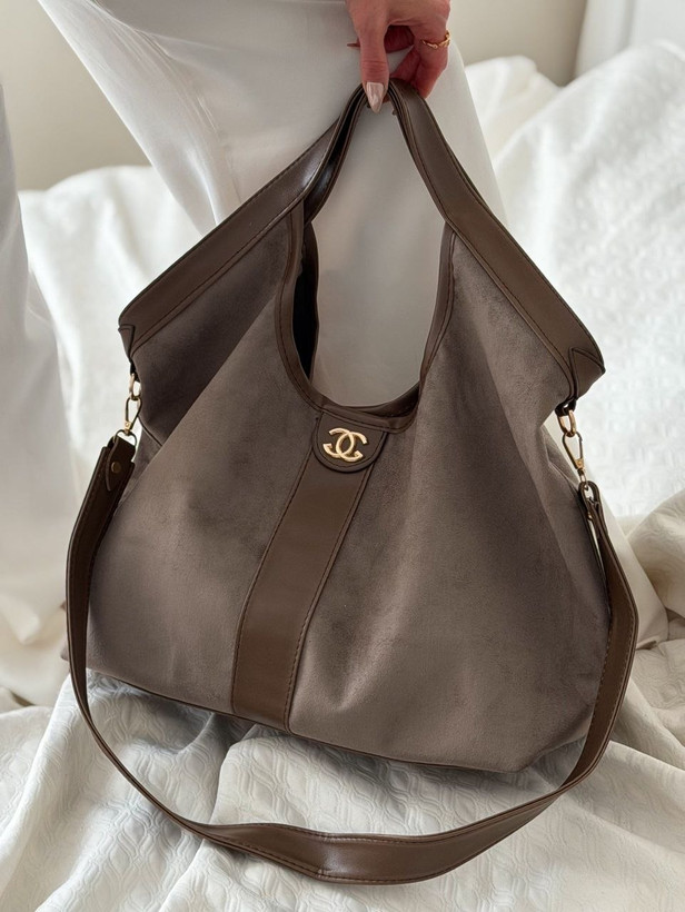 کیف زنانه مارک Chanel مدل شل دستی و رو دوشی ترند پاییزه جنس سوییت خارجی